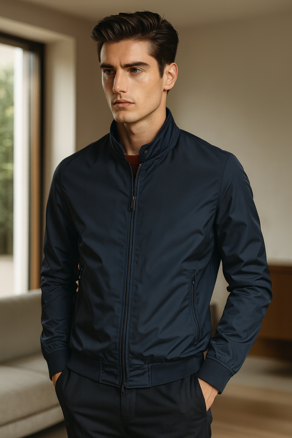 Steven Lightweight Modern Tailored Trench Coat Jacket