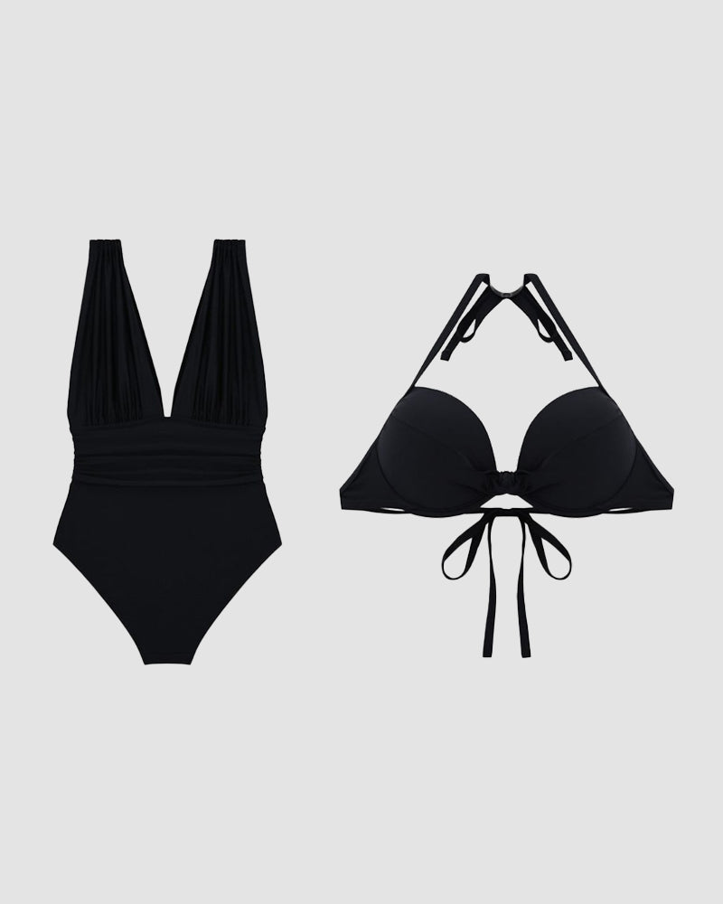 Kaïra Sculpted V-Neck Swimsuit
