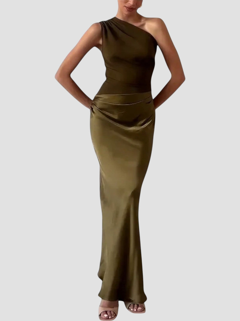 Lolanda Patchwork Pleated Dress