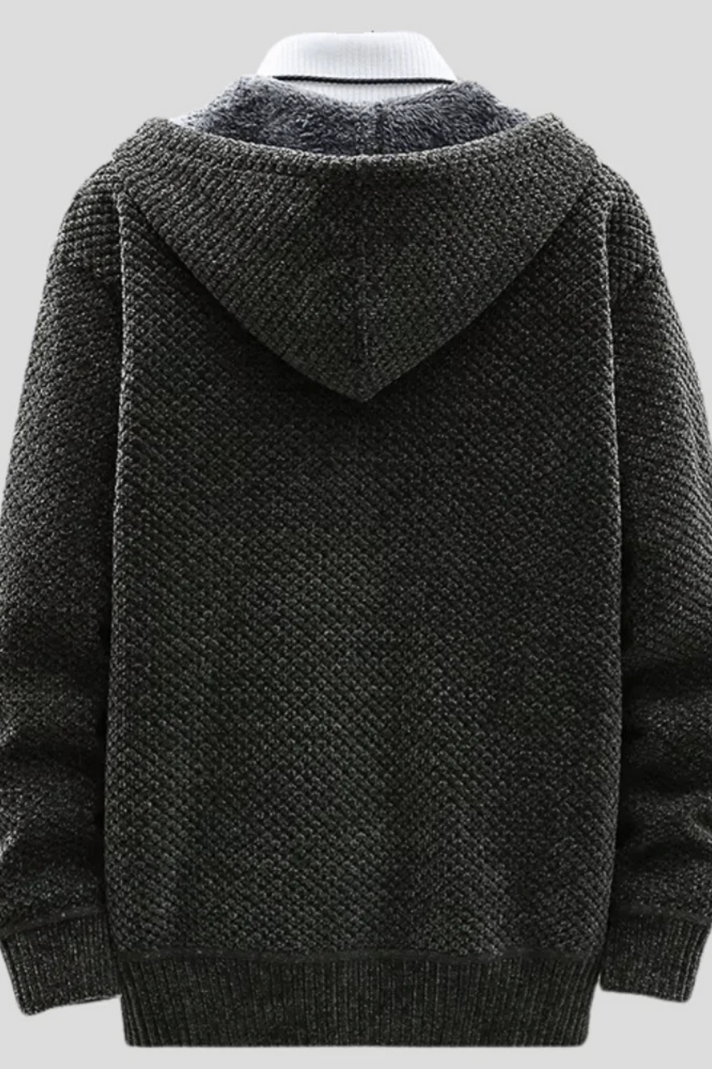 Henry Knit Zip Hoodie Dark Gray