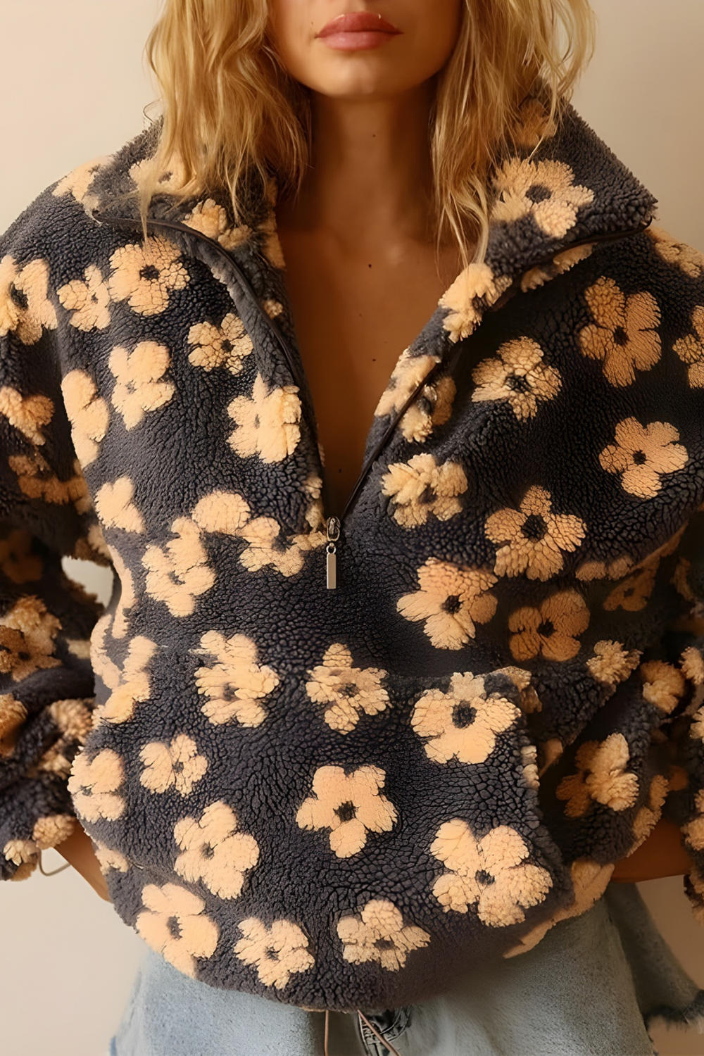 Penny Oversized Floral Knit Sweater, Cozy Boho Style