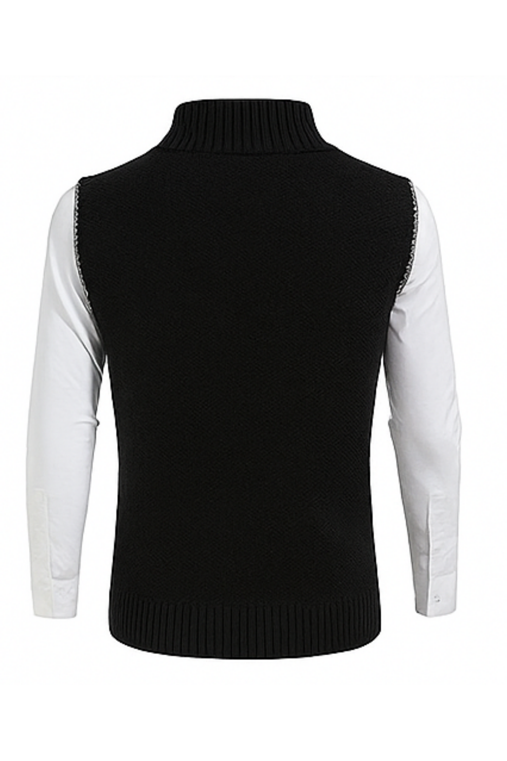 Gerald Zip Cardigan Vest Black