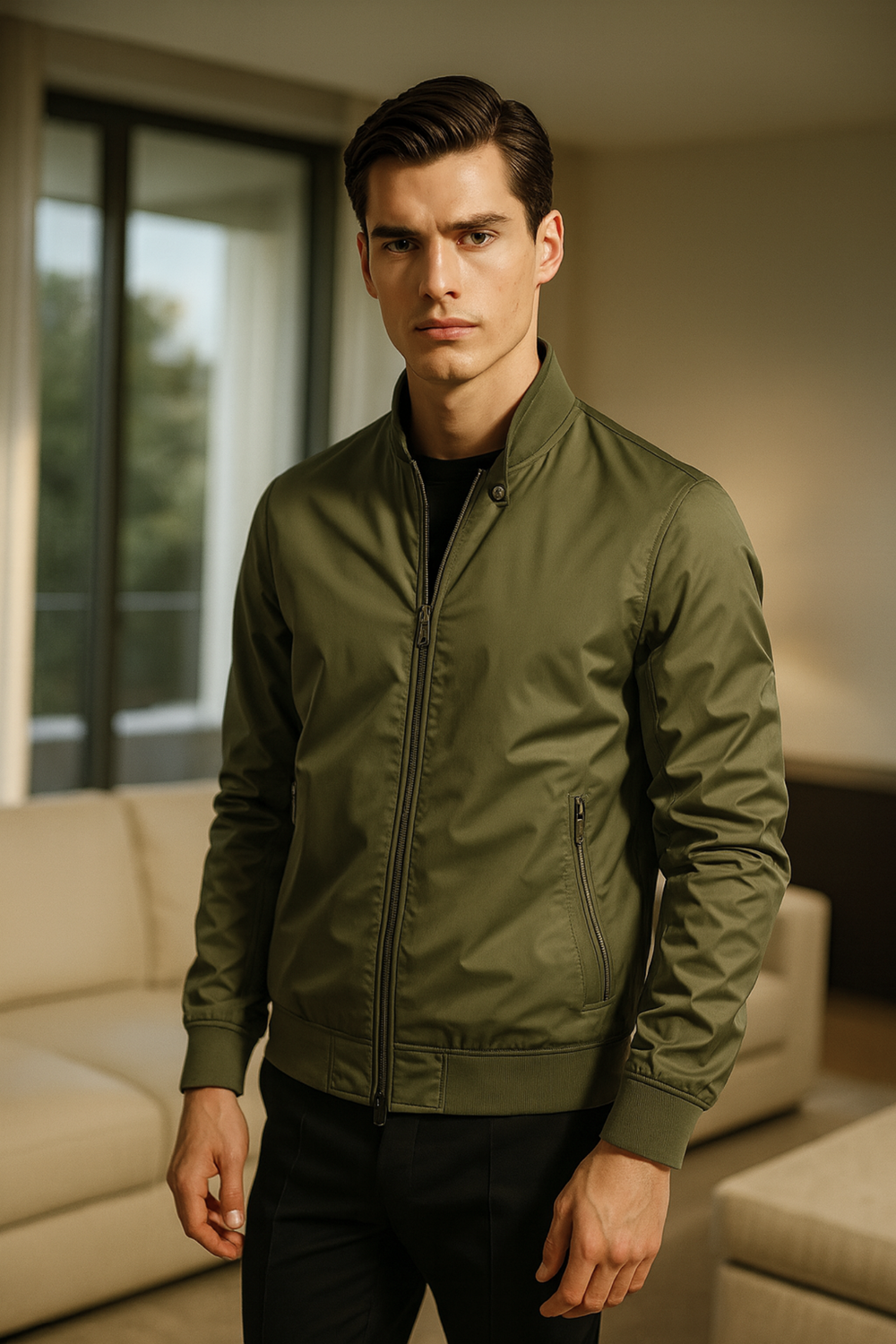 Steven Lightweight Modern Tailored Trench Coat Jacket