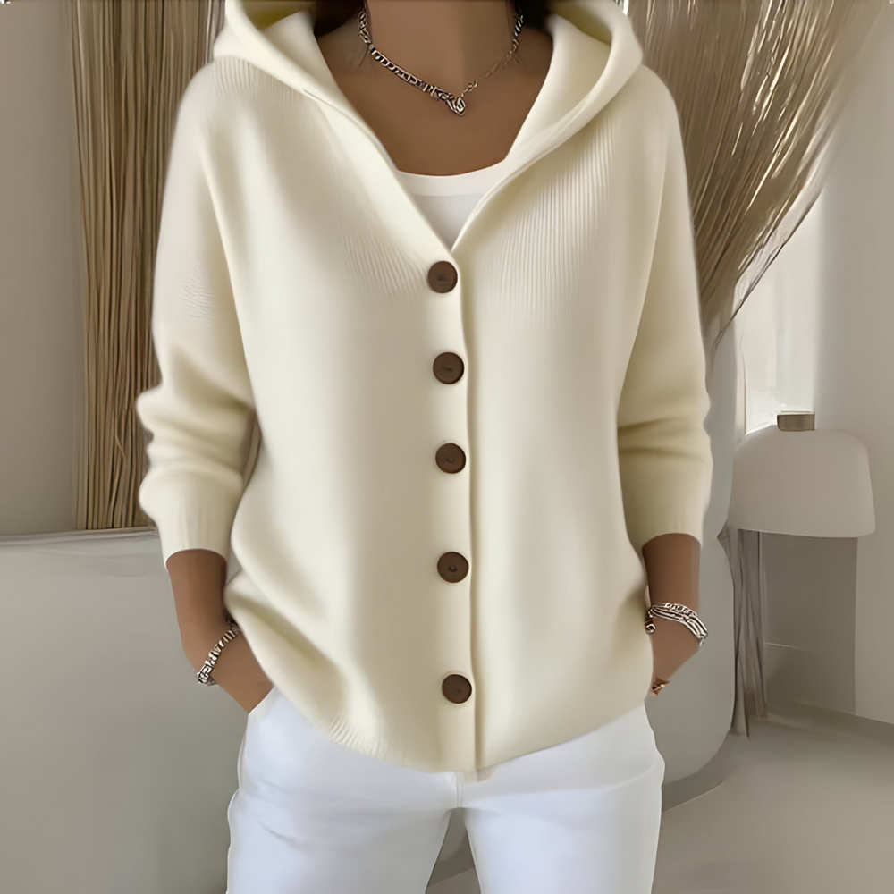 Elise Hooded Cardigan | Beige