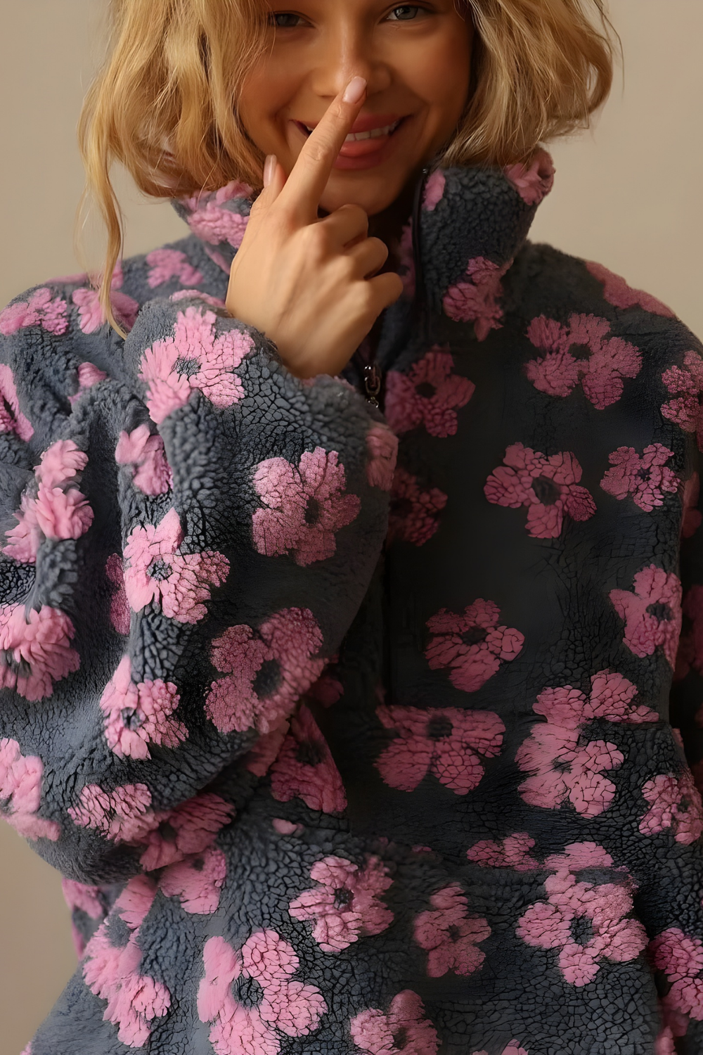Penny Oversized Floral Knit Sweater, Cozy Boho Style