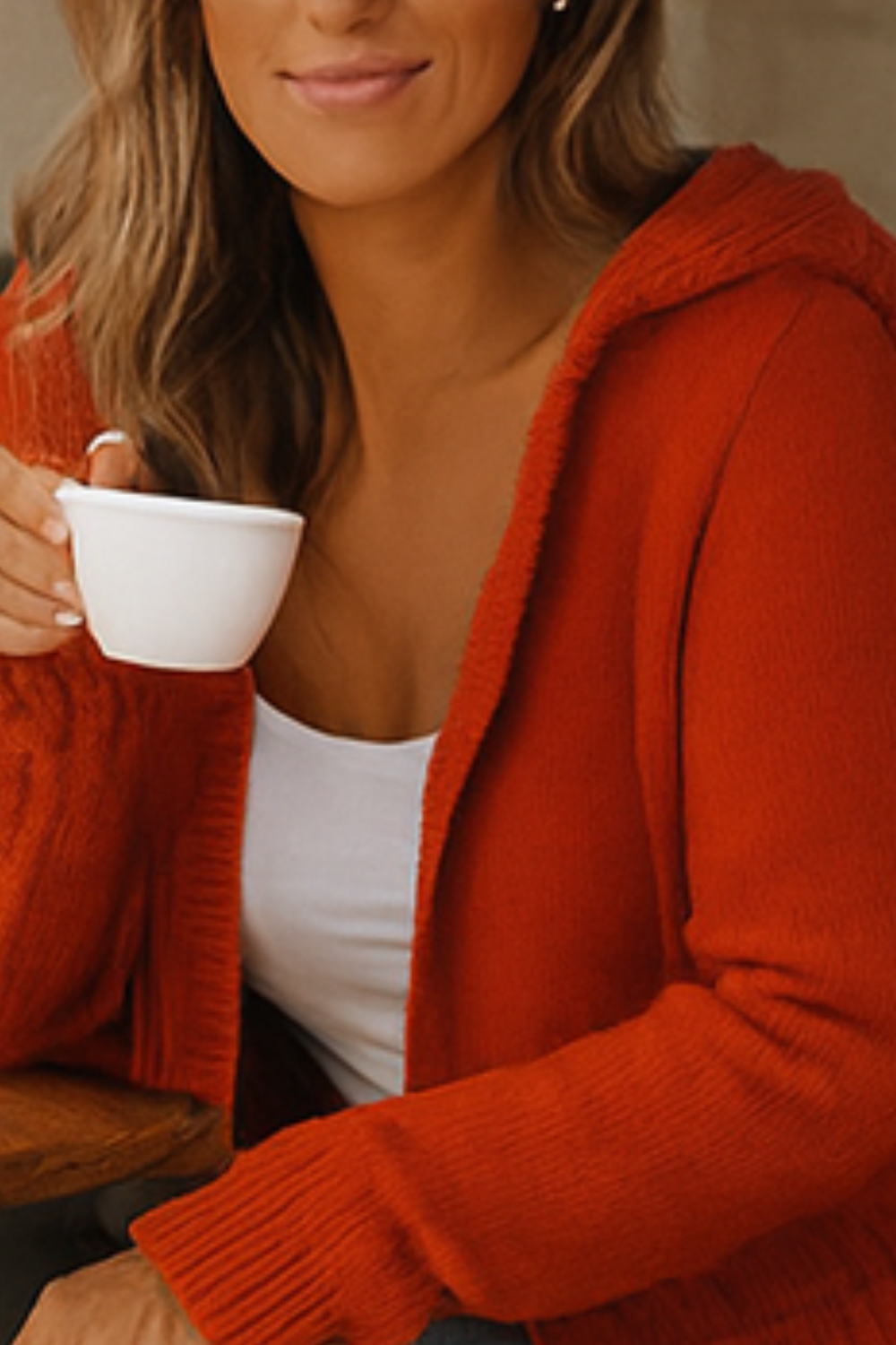 Darienne Comfortable Open-Front Knit Cardigan Soft
