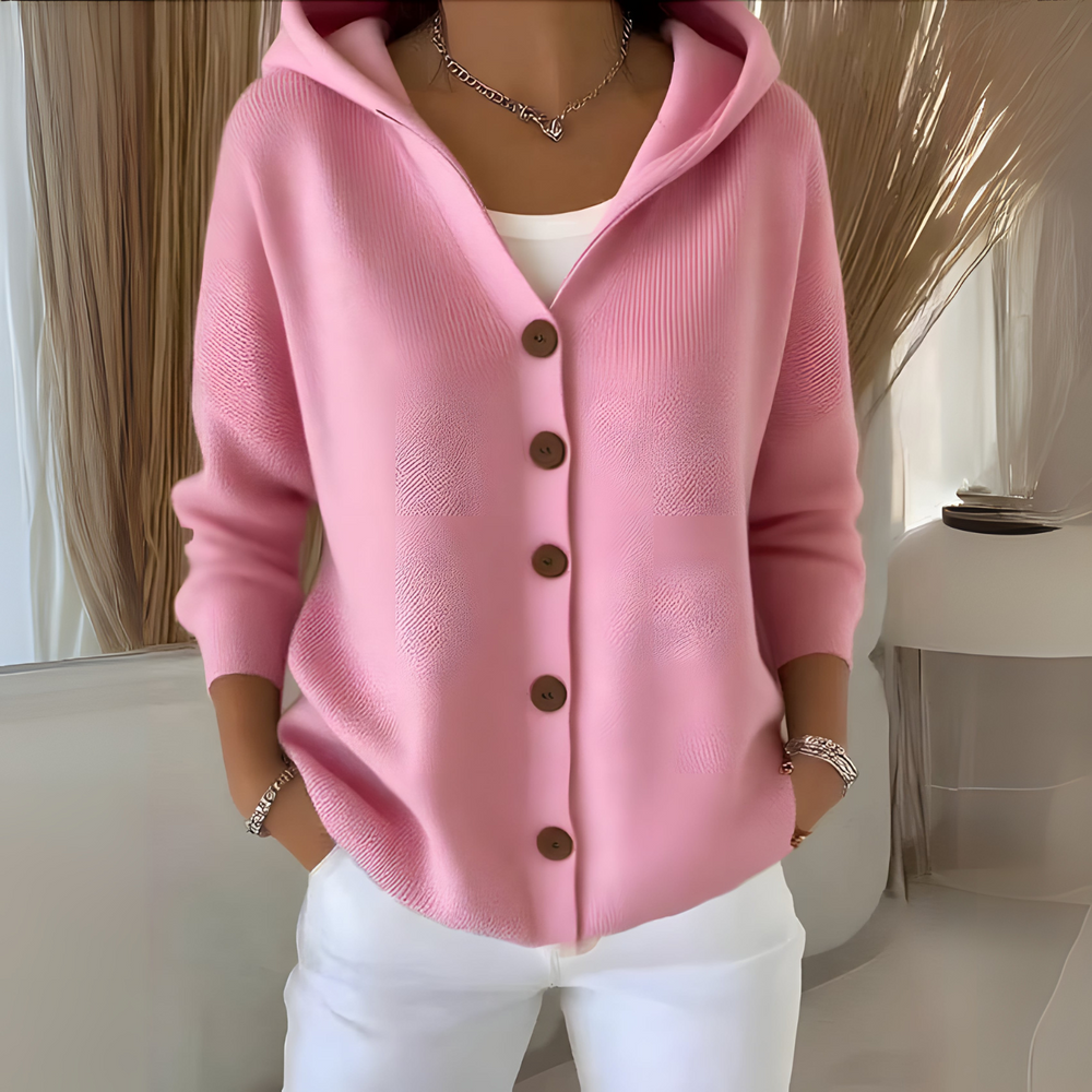 Elise Hooded Cardigan | Pink