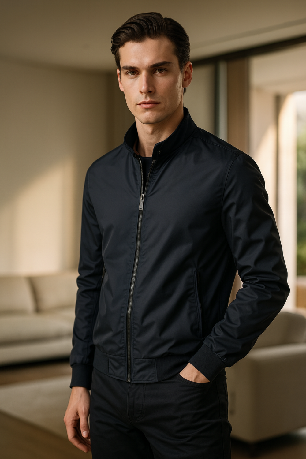 Steven Lightweight Modern Tailored Trench Coat Jacket