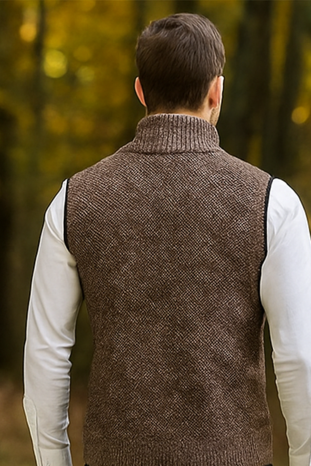 Gerald Zip Cardigan Vest Brown