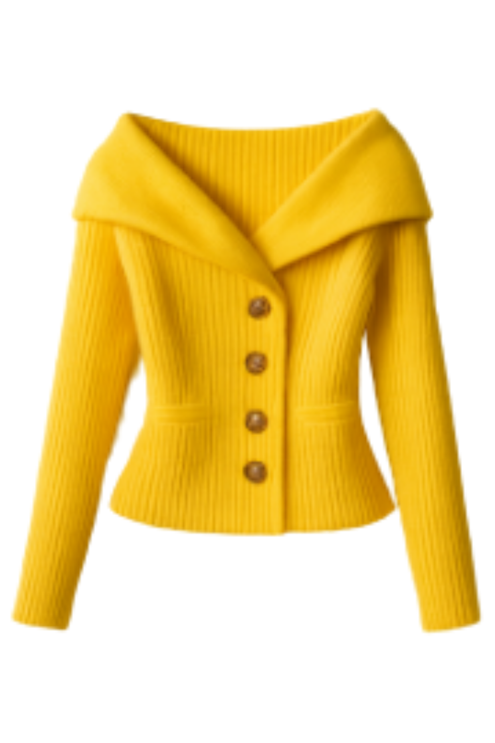 Elizah Off-Shoulder Knit Pullover with Gold Button Detail