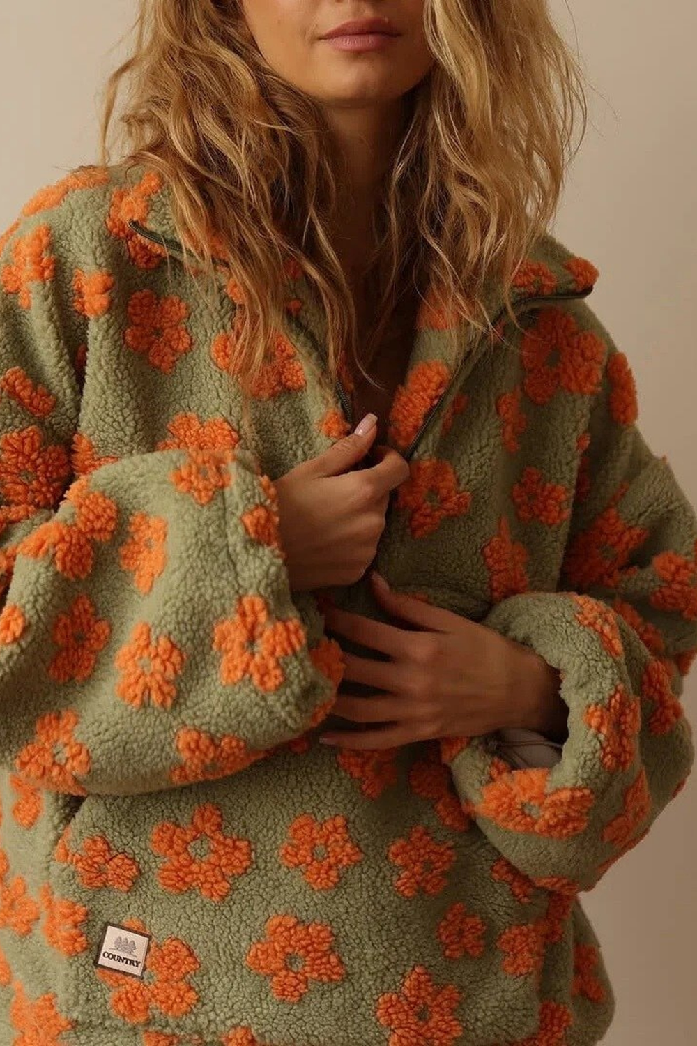 Penny Oversized Floral Knit Sweater, Cozy Boho Style
