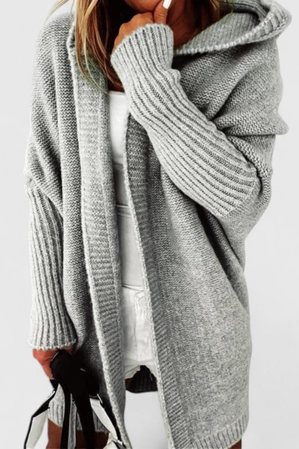 Darienne Comfortable Open-Front Knit Cardigan Soft