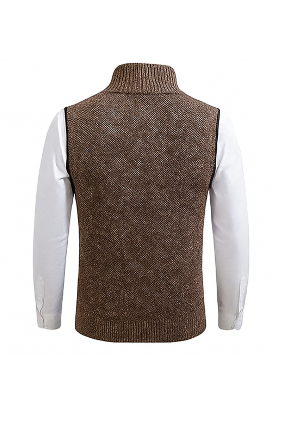Gerald Zip Cardigan Vest Brown