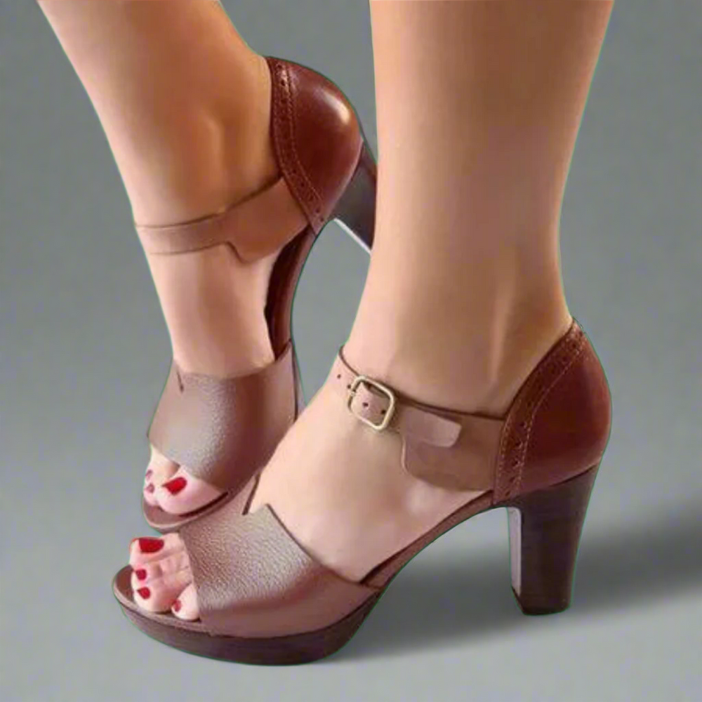 Miné Premium Heel Buckle Casual Comfort Heels