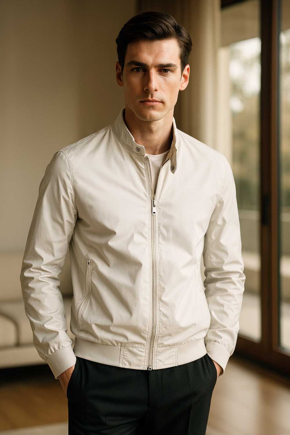 Steven Lightweight Modern Tailored Trench Coat Jacket