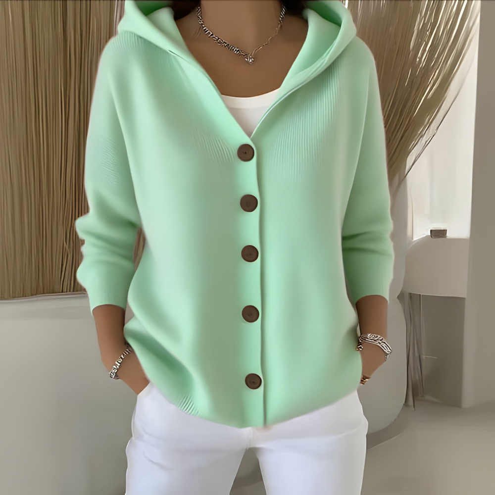 Elise Hooded Cardigan | Green
