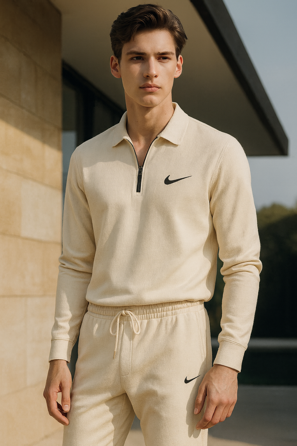 Jhanrik Matching Two-Piece Polo Sweatsuit Set Premium Set