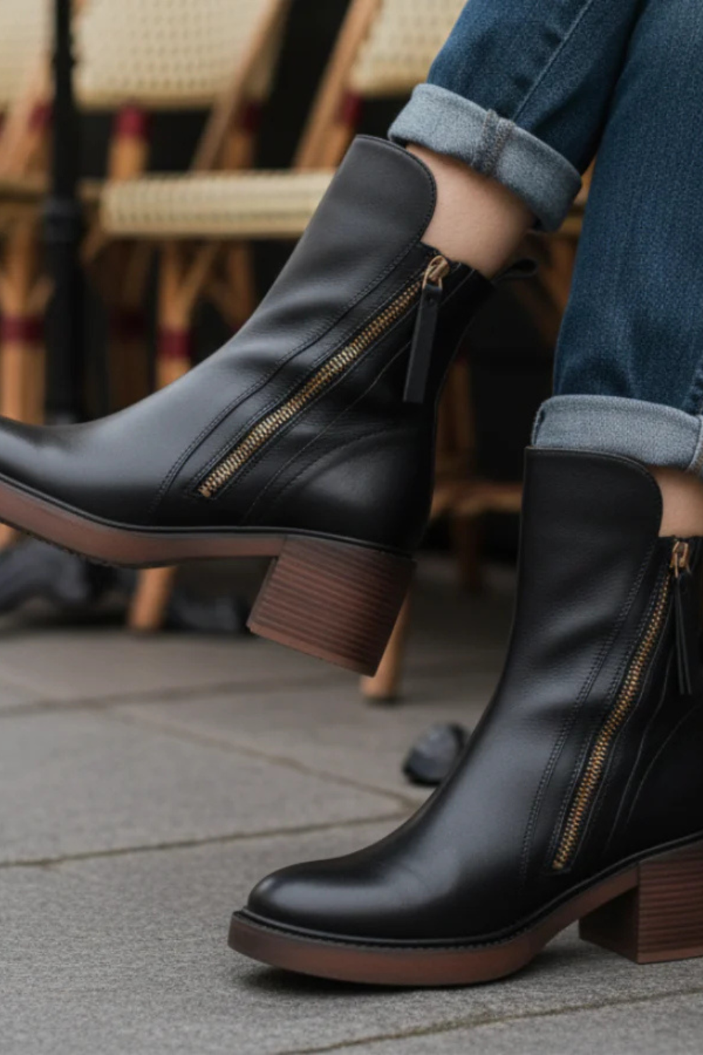 Val Elegant Black Leather Over-The-Knee Boots Shoes