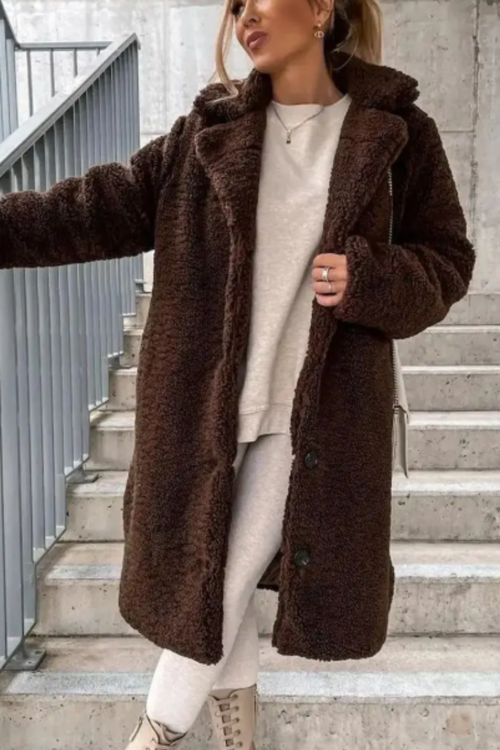 Jess Teddy Coat | Dark Brown