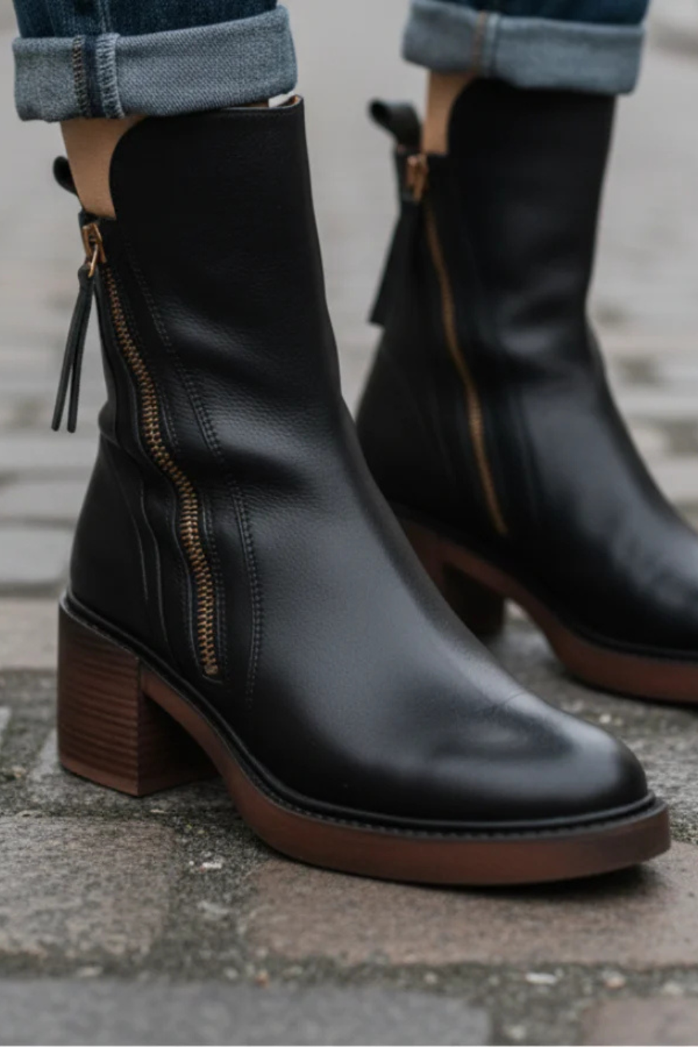 Val Elegant Black Leather Over-The-Knee Boots Shoes