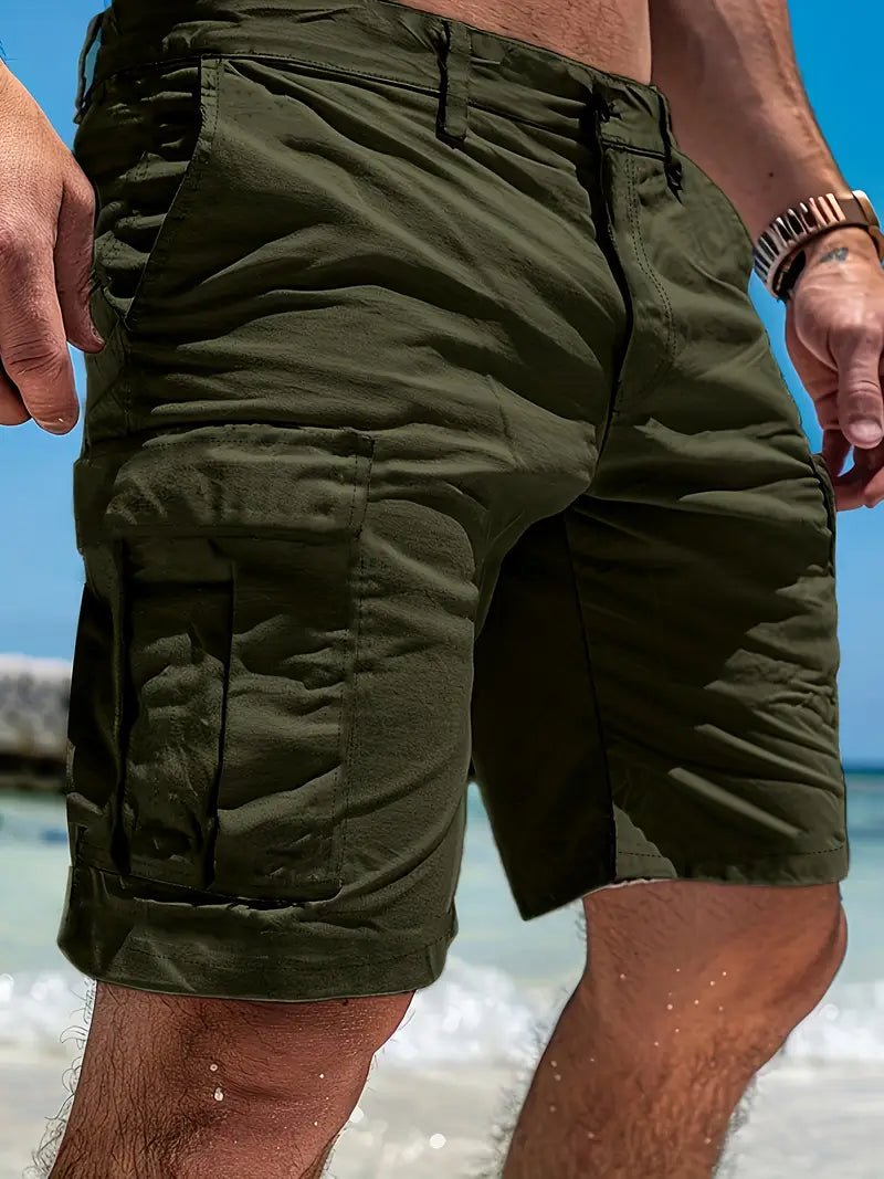Noel Lightweight Breathable Cargo Shorts for Men in Green