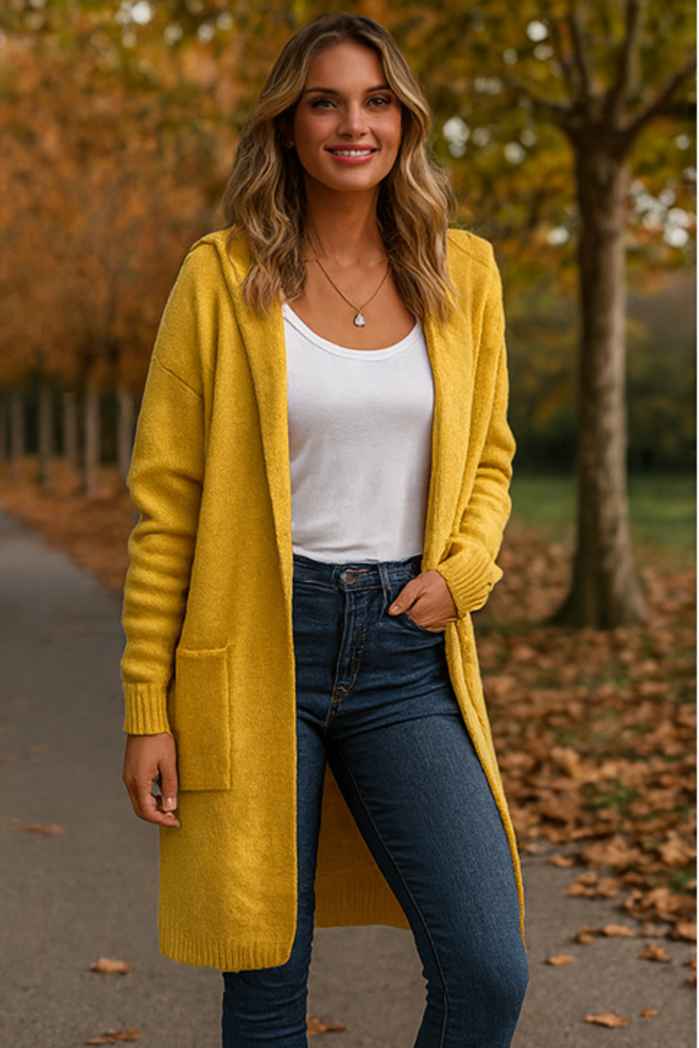 Darienne Comfortable Open-Front Knit Cardigan Soft