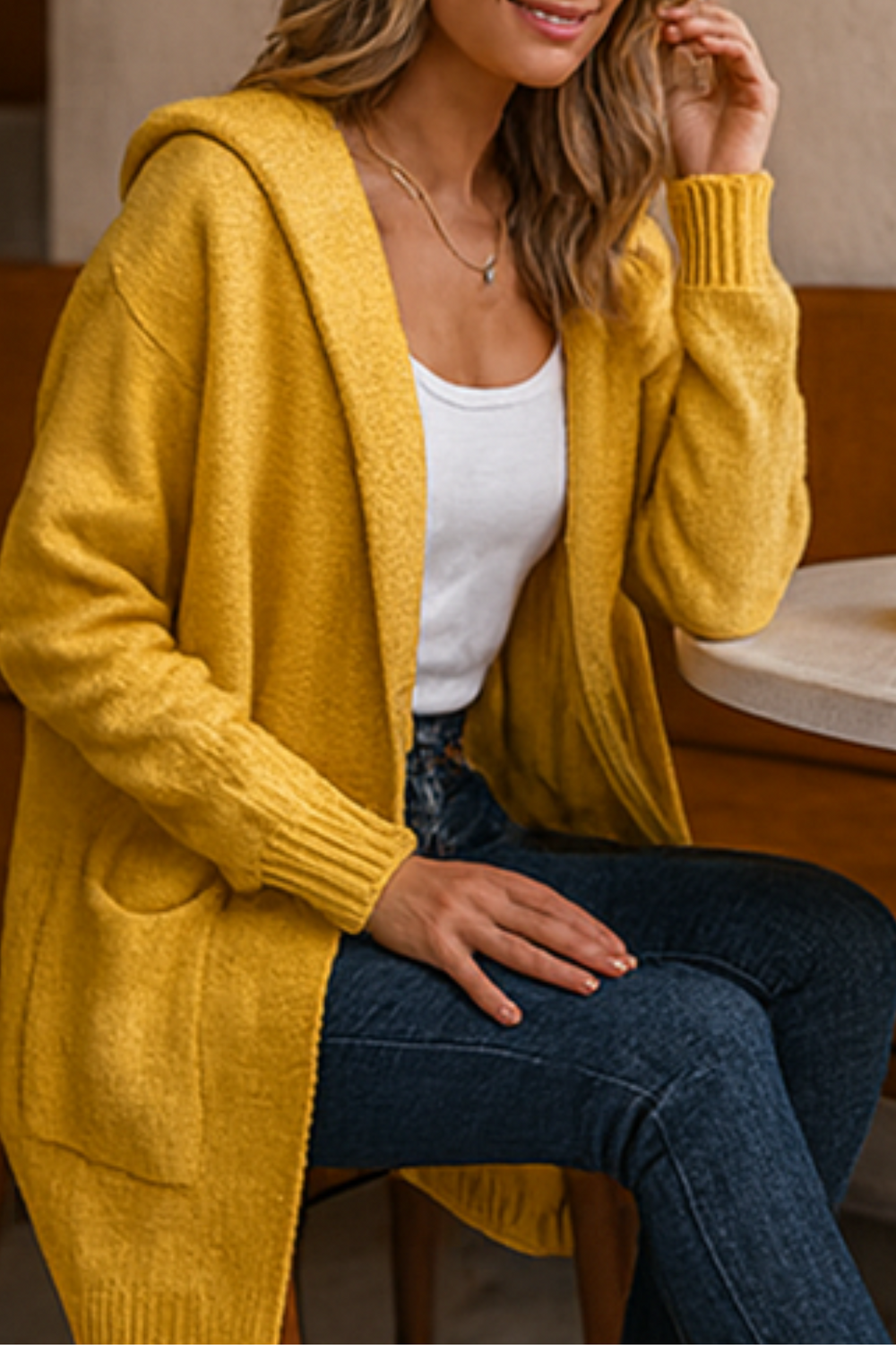 Darienne Comfortable Open-Front Knit Cardigan Soft