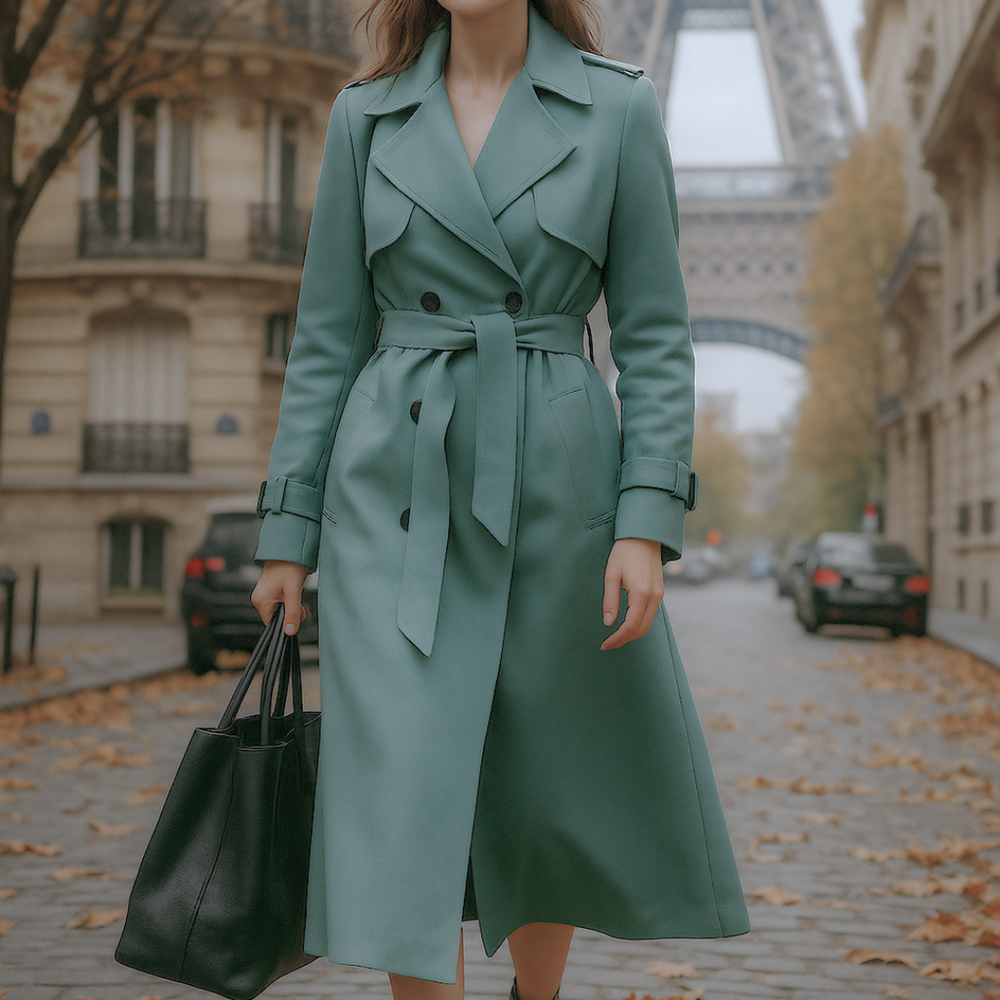 Allegra Tailored Trench Coat | Green