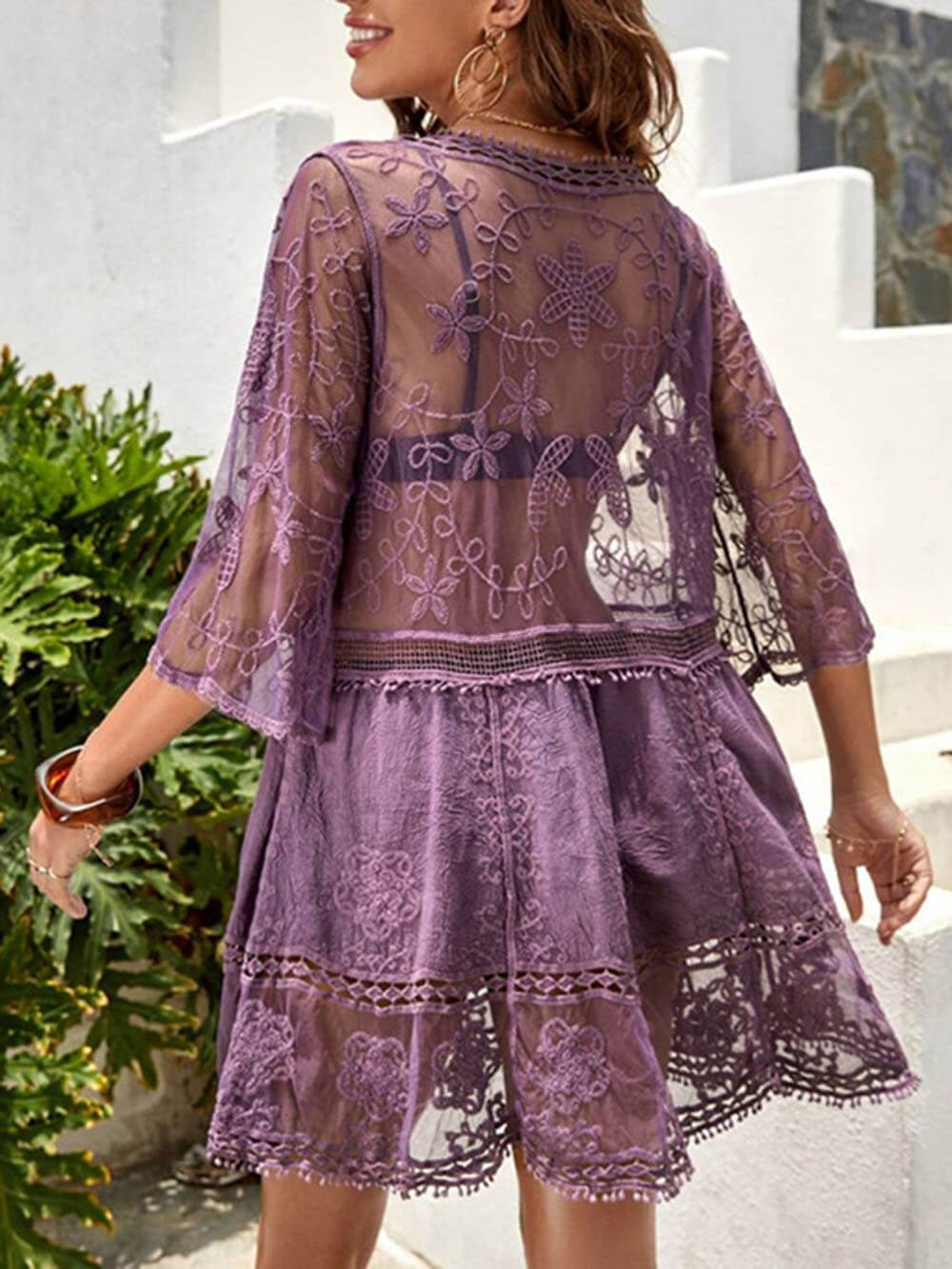 Marina Casual Lace Beach Dress Cover-Up