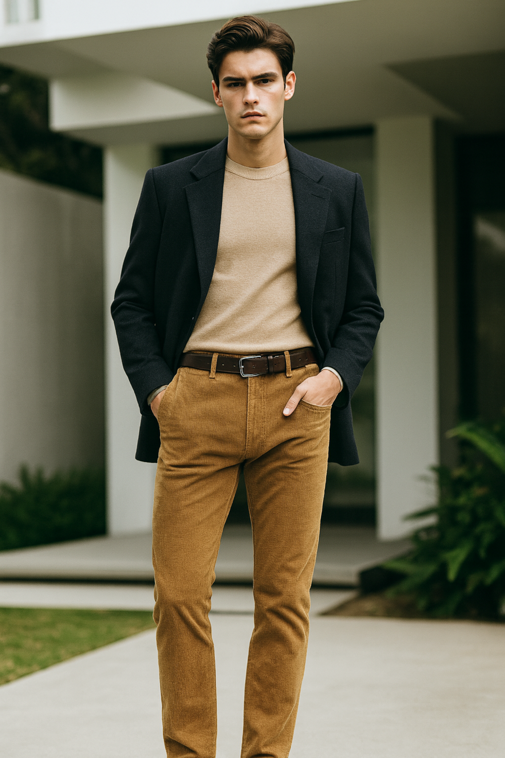 Sanz Corduroy Tailored Suit Dress Pants Flattering Pants