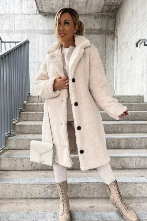 Jess Teddy Coat | White