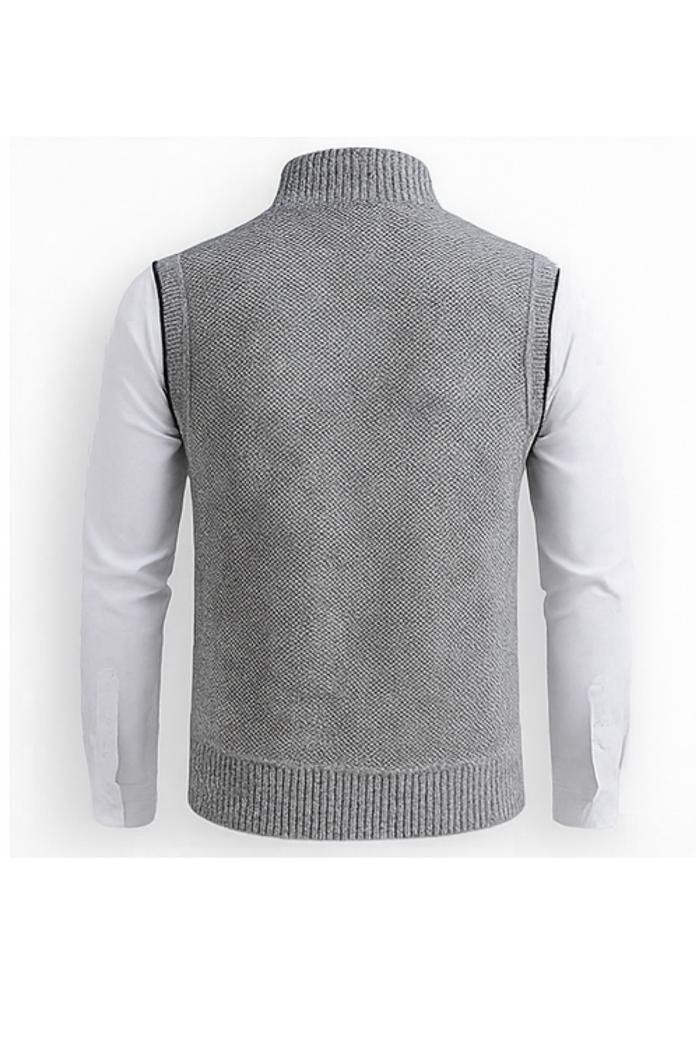 Gerald Zip Cardigan Vest Gray