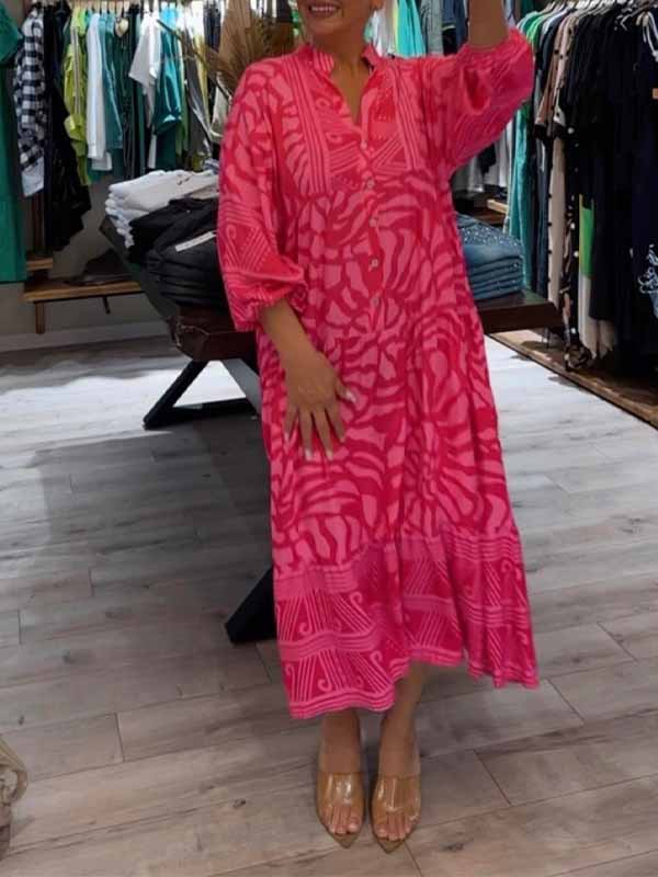 Mira Printed Cotton Midi Dress