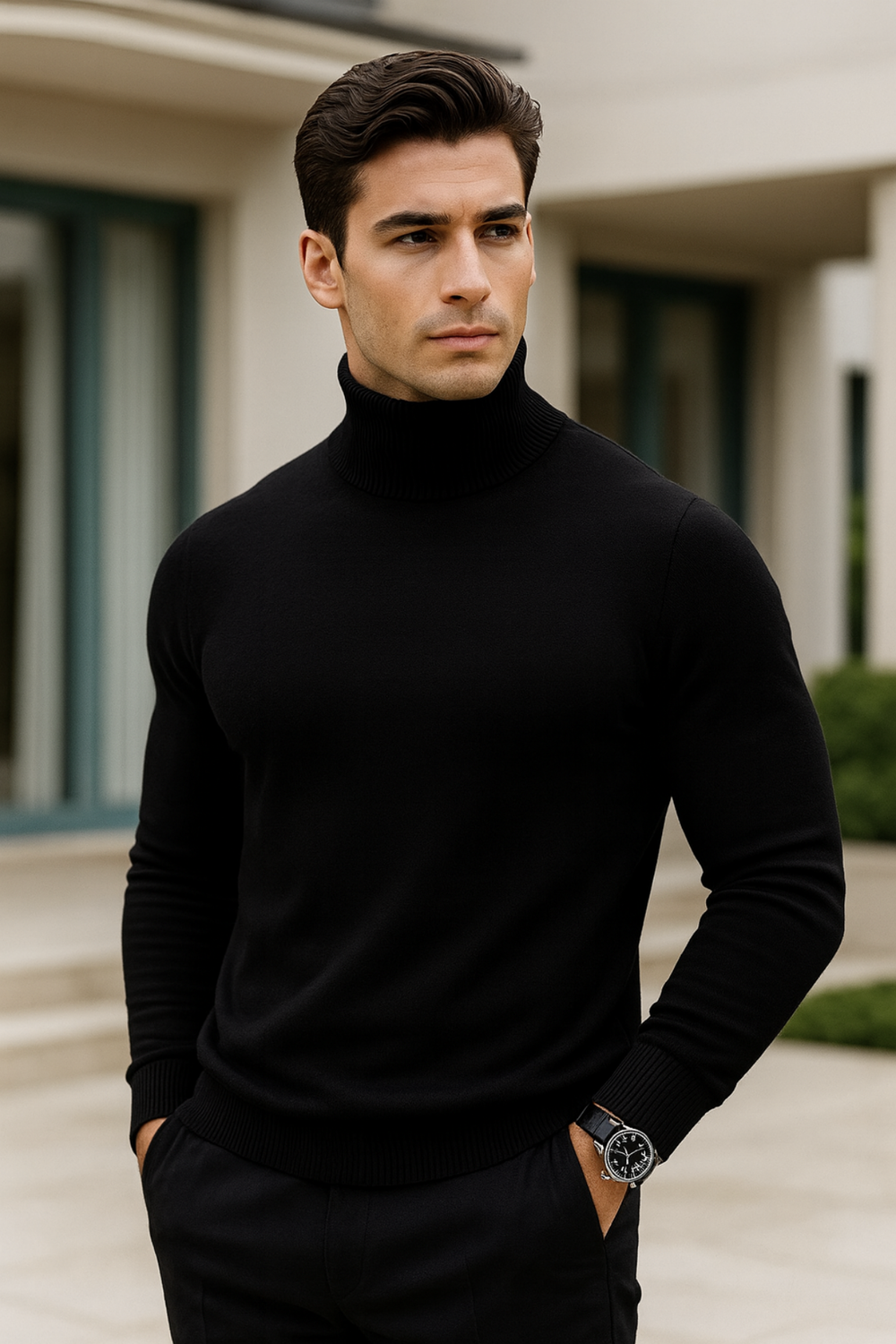 Enzo Cashmere-Blend Turtleneck Sweater