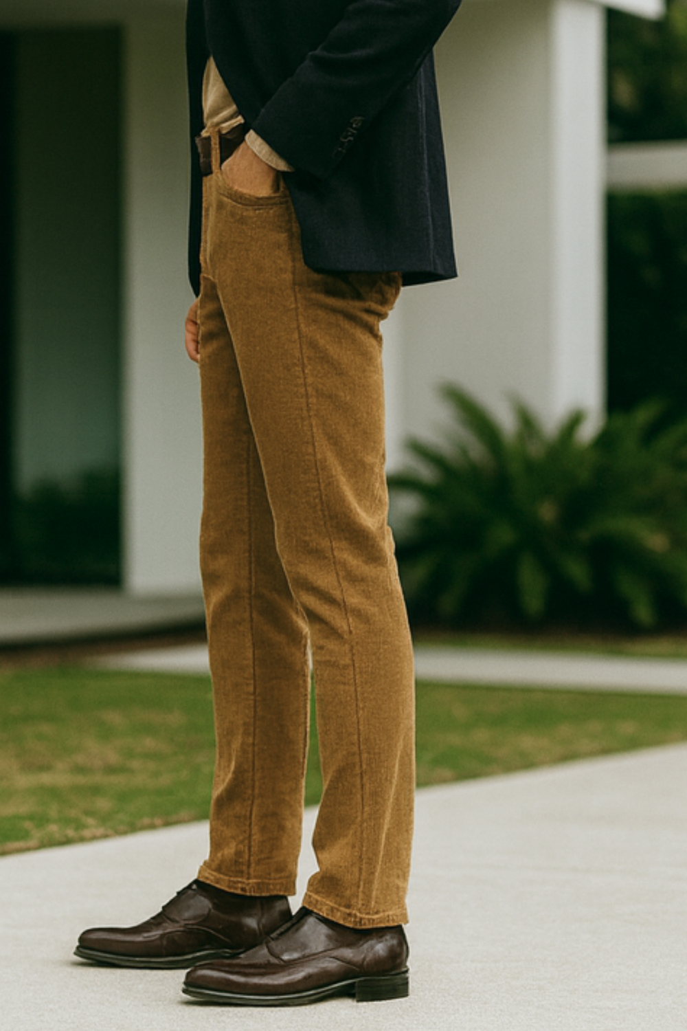 Sanz Corduroy Tailored Suit Dress Pants Flattering Pants