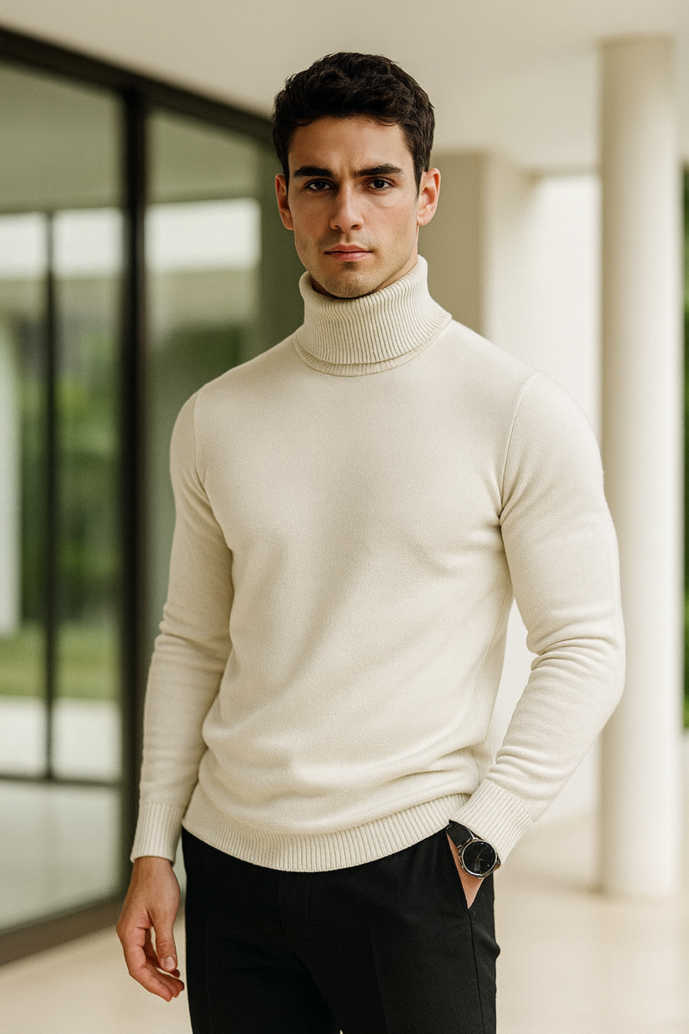 Enzo Cashmere-Blend Turtleneck Sweater