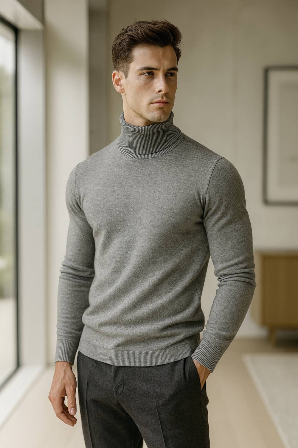 Enzo Cashmere-Blend Turtleneck Sweater