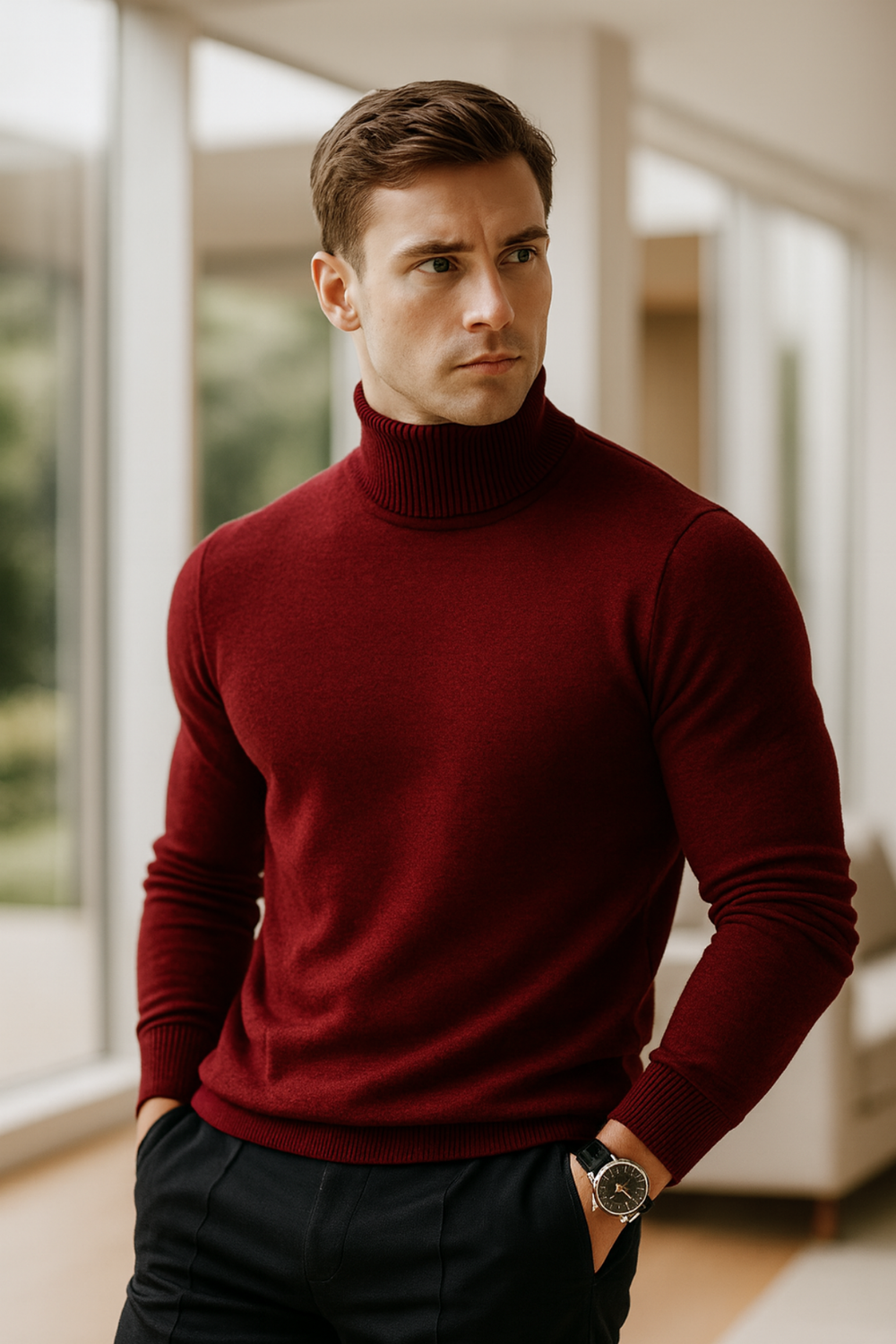 Enzo Cashmere-Blend Turtleneck Sweater