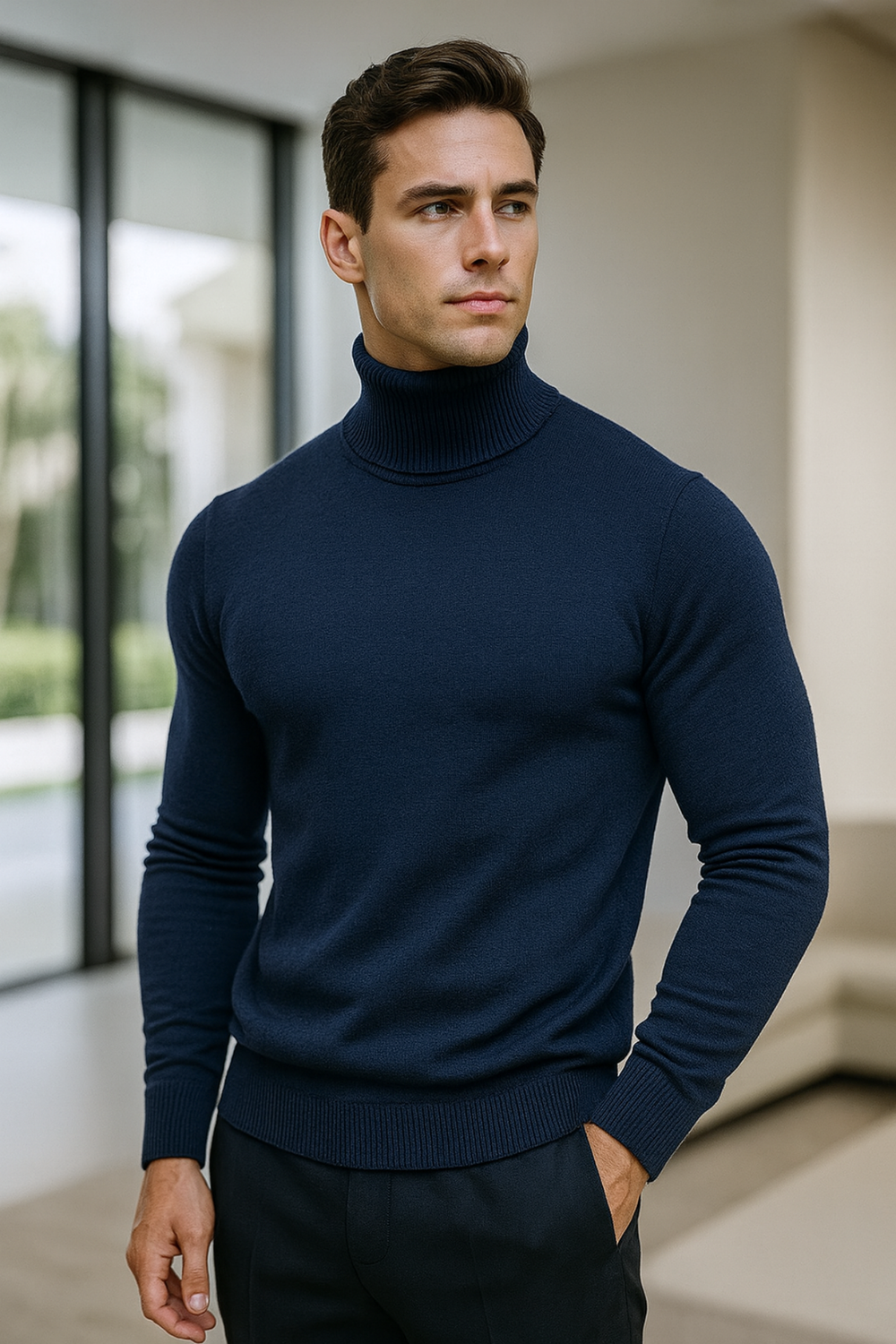 Enzo Cashmere-Blend Turtleneck Sweater