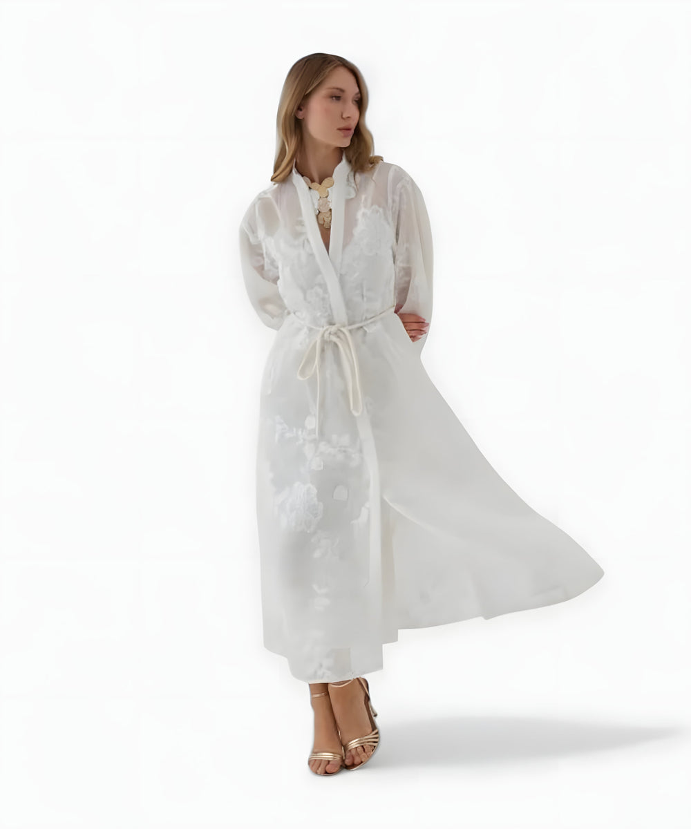 Isadora Jacquard Midi Dress | White