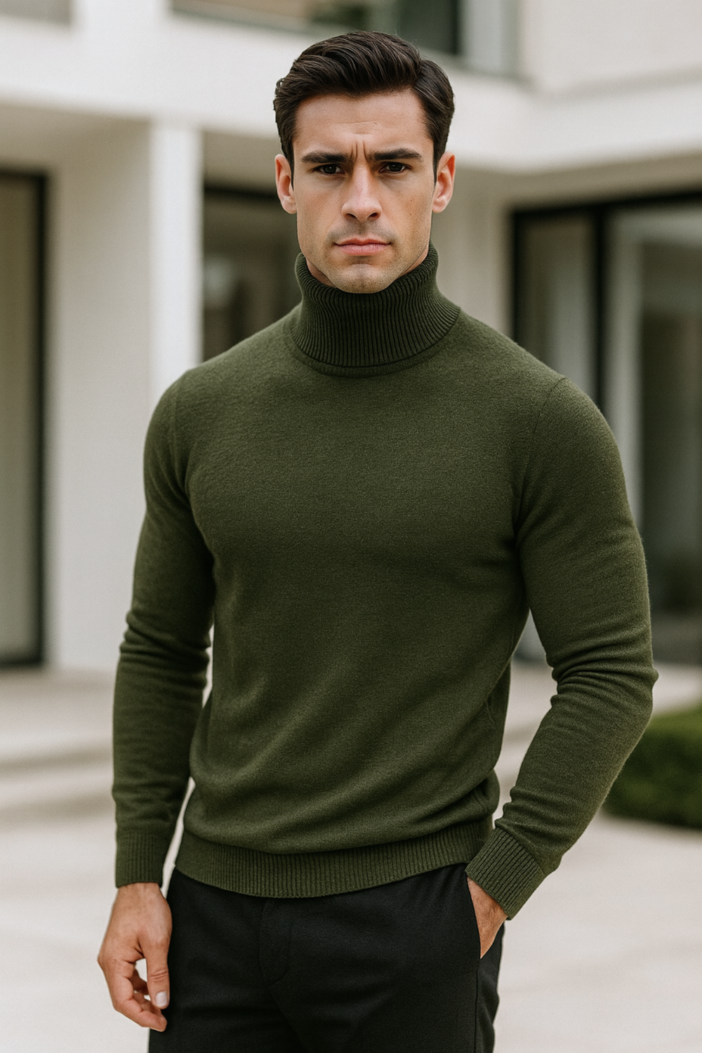 Enzo Cashmere-Blend Turtleneck Sweater