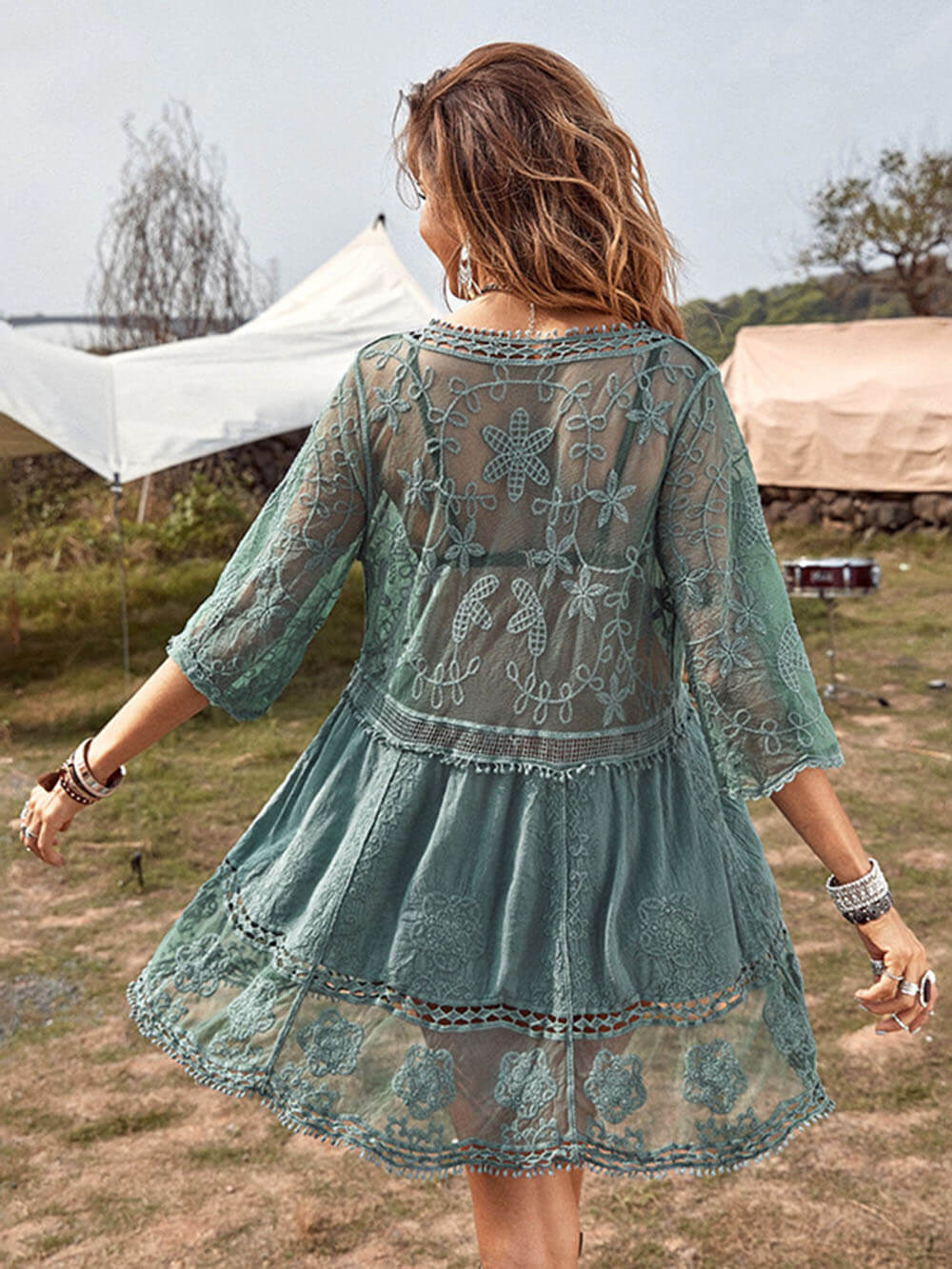 Marina Casual Lace Beach Dress Cover-Up