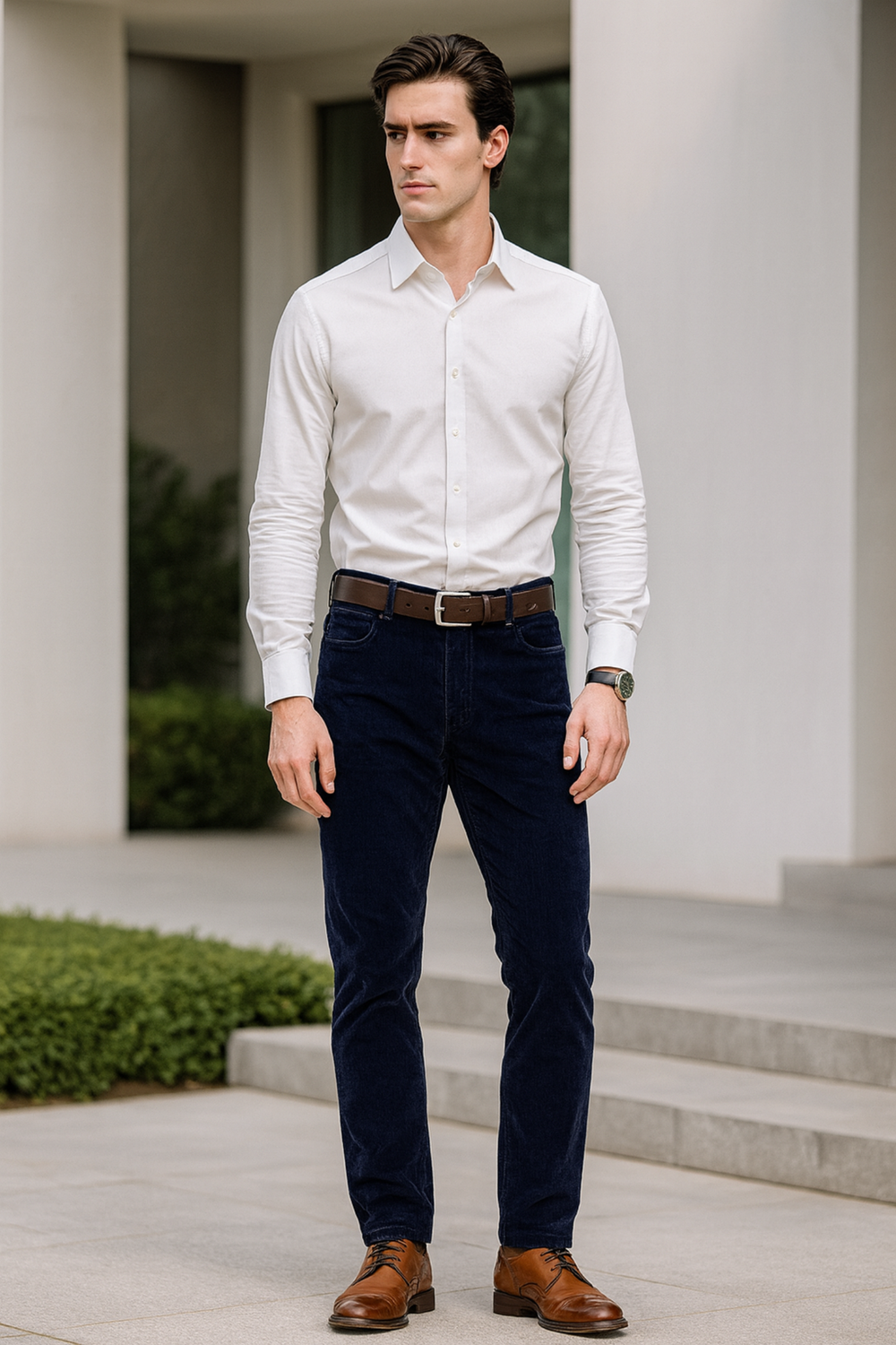 Sanz Corduroy Tailored Suit Dress Pants Flattering Pants