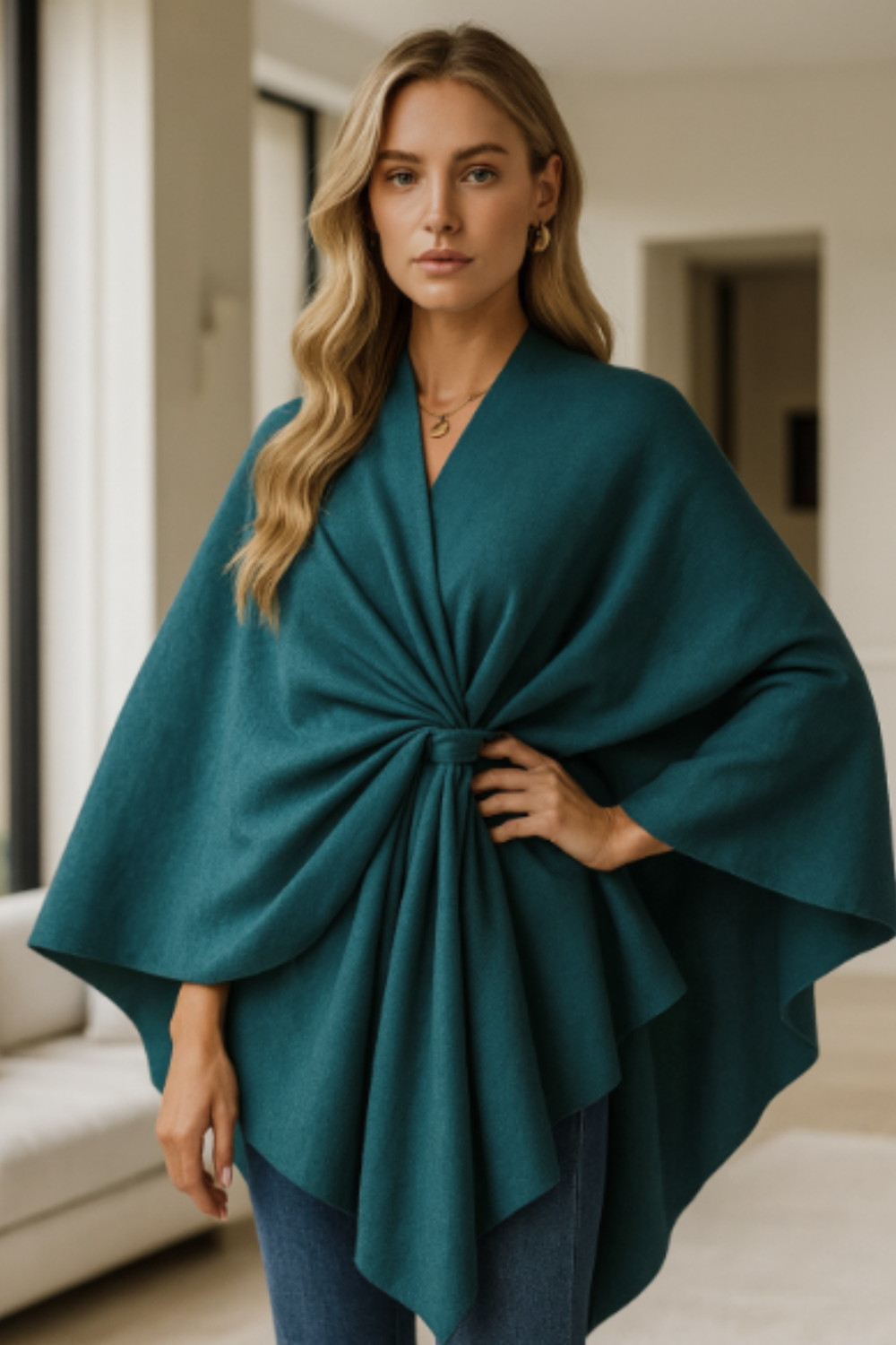 Yvonne Draped Knot Poncho