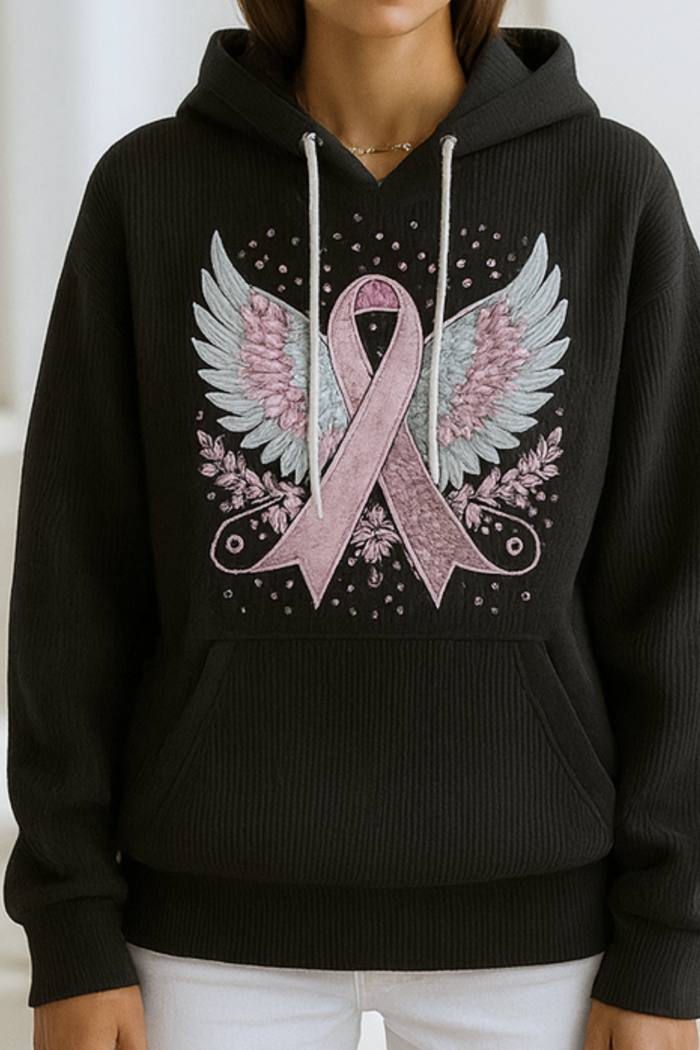 Briana Breast Cancer Awareness Ribbon Sweater