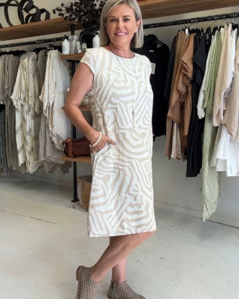Serin Elegant Print Dress