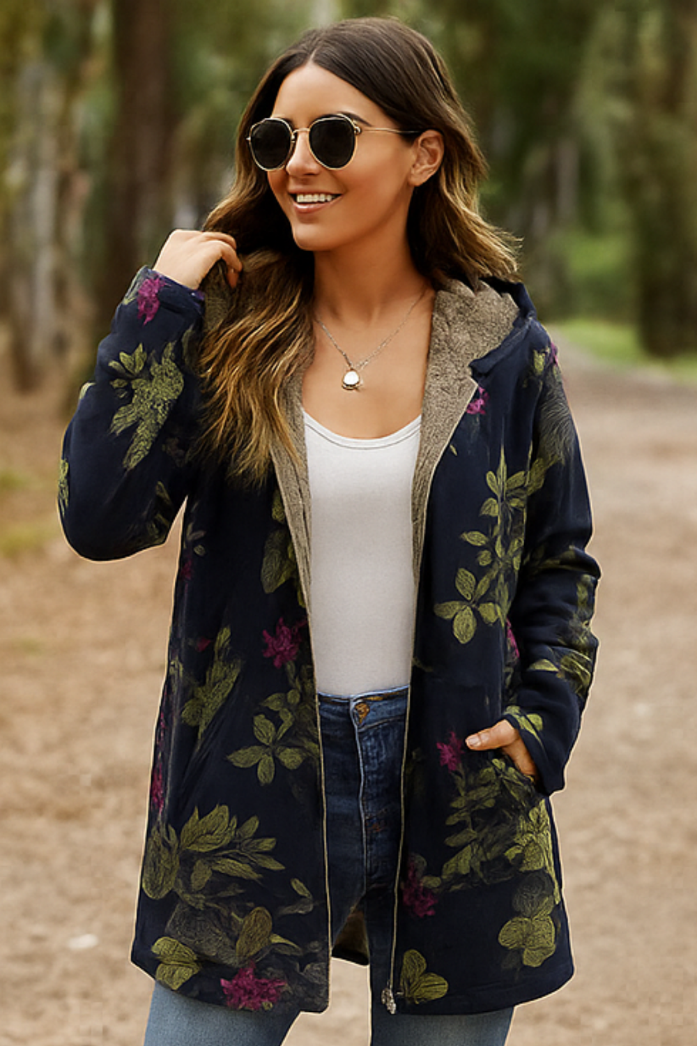 Lamelia Fleece-Lined Jacket Navy