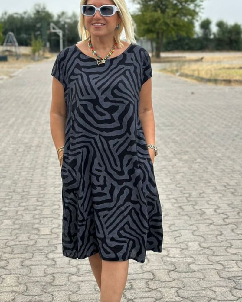 Serin Elegant Print Dress