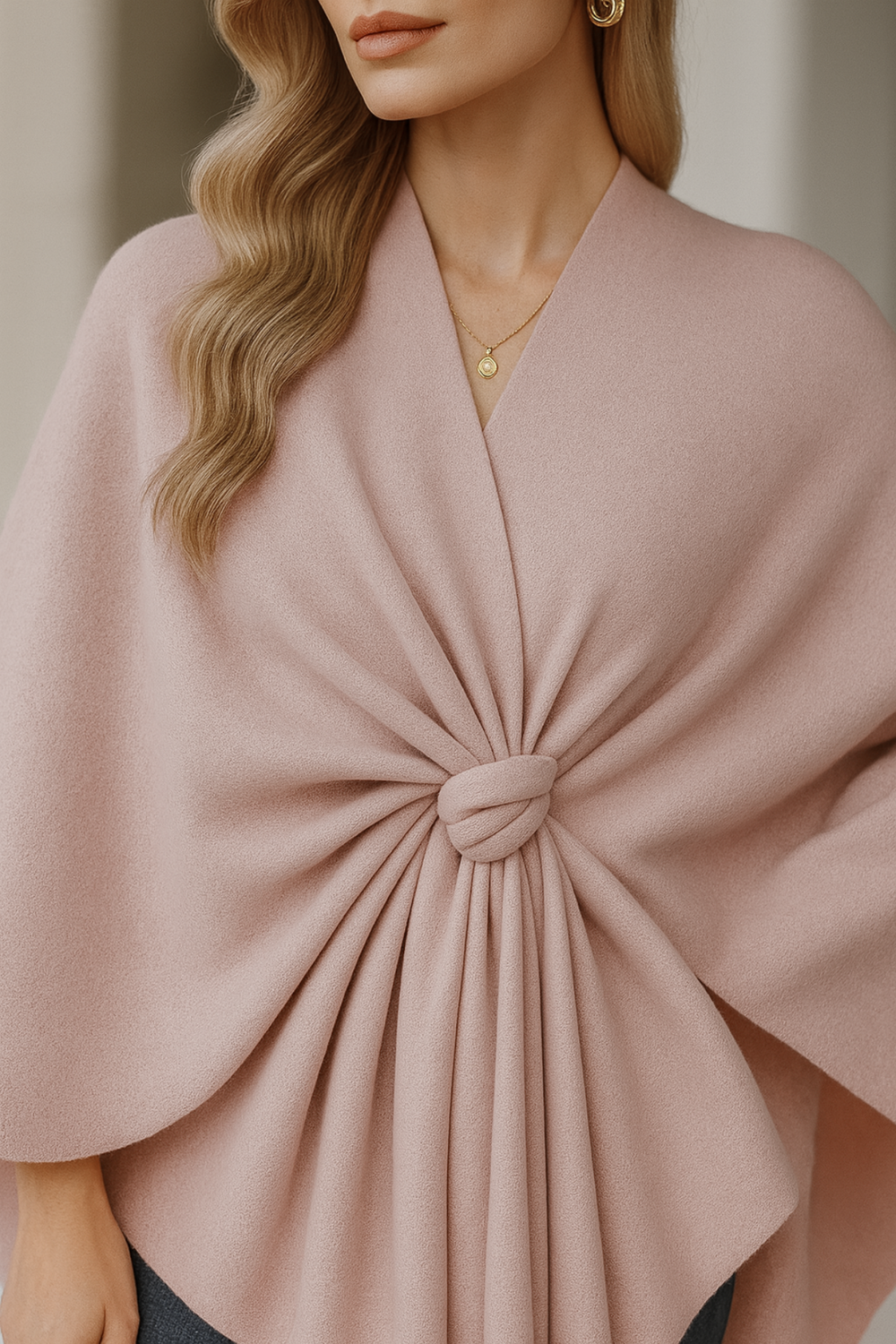 Yvonne Draped Knot Poncho