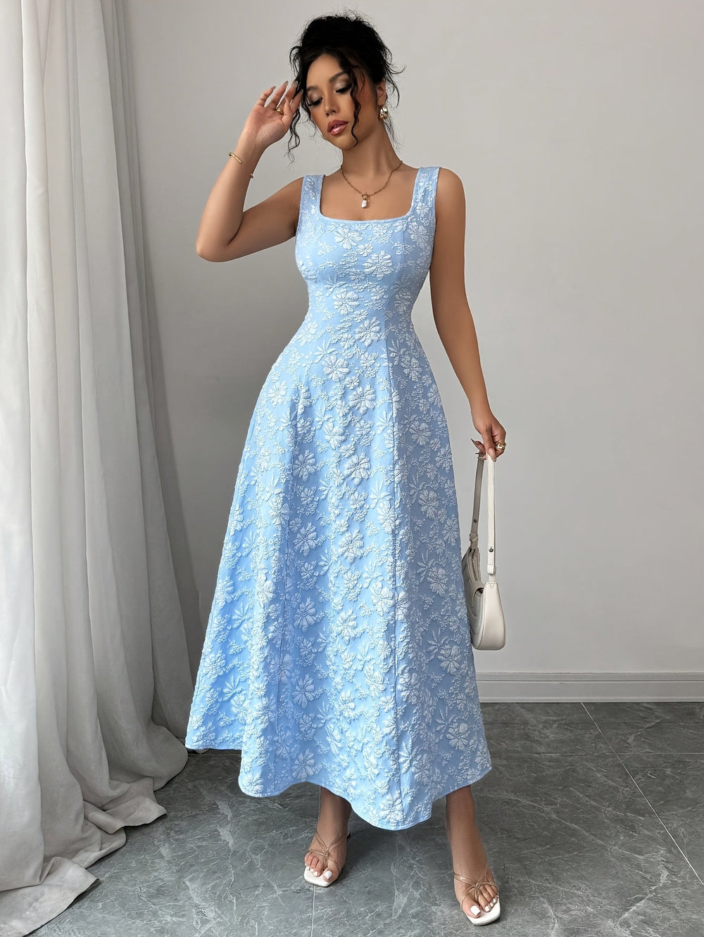 Elowen Bloom Square-Neck Dress